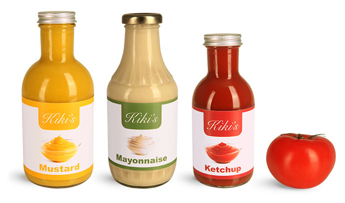Clear Glass Decanter Style Sauce Bottles