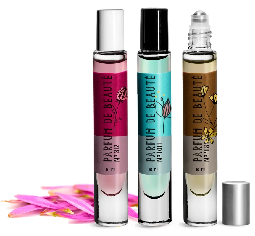 Cosmetic Containers Clear Glass Perfume Roll On Bottles