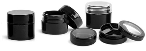 Black Cosmetic Containers