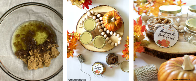 DIY - Pumpkin Pie Body Scrub in Glass Jars