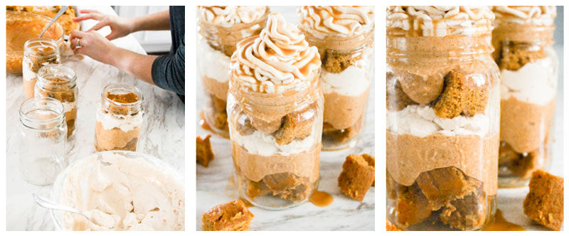 DIY - Pumpkin Spice Cheesecake Trifles in Glass Mason Jars