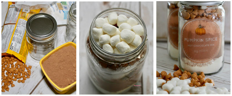 DIY - Pumpkin Spice Hot Chocolate Mix in Glass Mason Jars