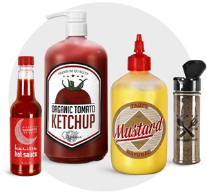 Plastic and Glass Restaurant Containers