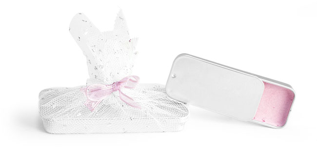 Metal Slide Top Tins Wedding Favor Ideas