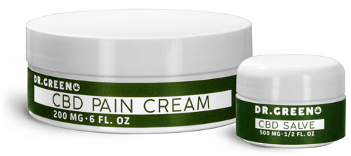 White Plastic CBD Topical Jars  