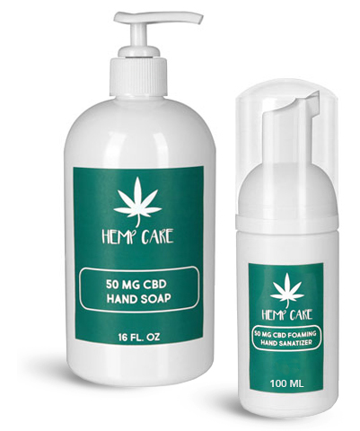 White CBD Topical Body Care Bottles