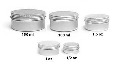 6pcs 0.33 oz Round Aluminum Cans Tin Can Screw Top Metal Lid Containers 1ml 