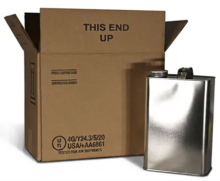 1 gallon, 4 Cans Paint Can Shippers w/ 1 Gallon Oblong Metal Cans