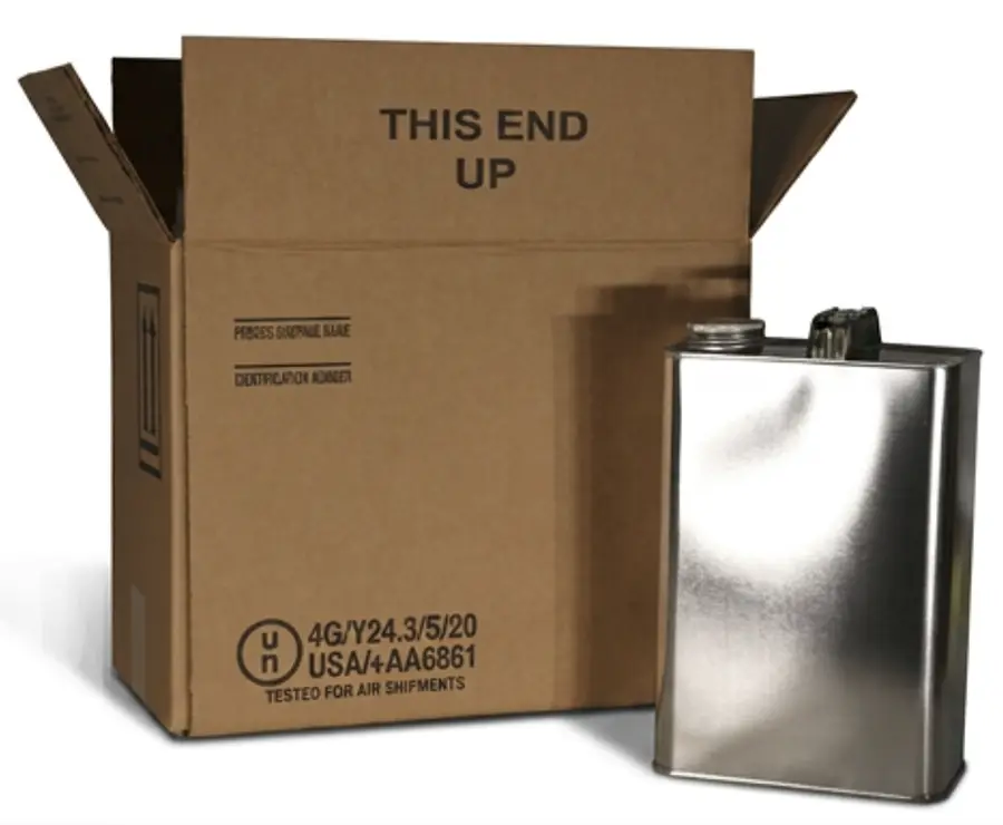 Paint Can Shippers w/ 1 Gallon Oblong Metal Cans