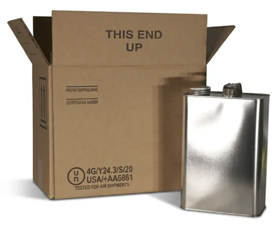 1 gallon, 6 Cans  Paint Can Shippers w/ 6 Gallon Oblong Metal Cans & Shipping Boxes