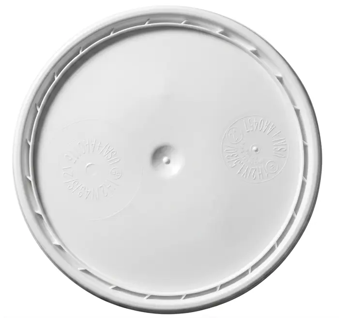   5 Gallon White HDPE Open Head Pails w/ Plain Covers, 1H2 Pack