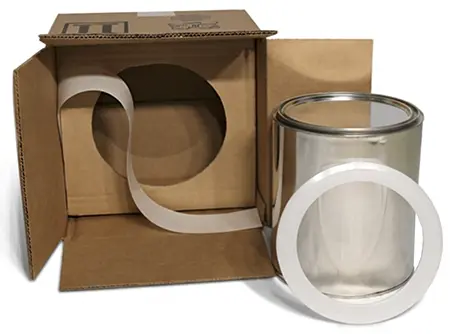 1 Gallon Dent Free Paint Can Shippers w/ 1 Gallon Paint Can, Lid, Locking Ring, Shipping Box & Tape