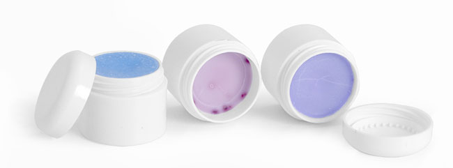 White Polypro Lip Balm Jars w/ Caps