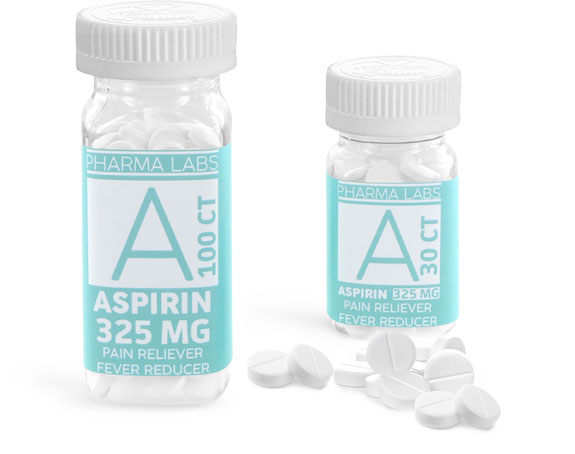 OTC Pain Reliever Bottles, Aspirin Bottles