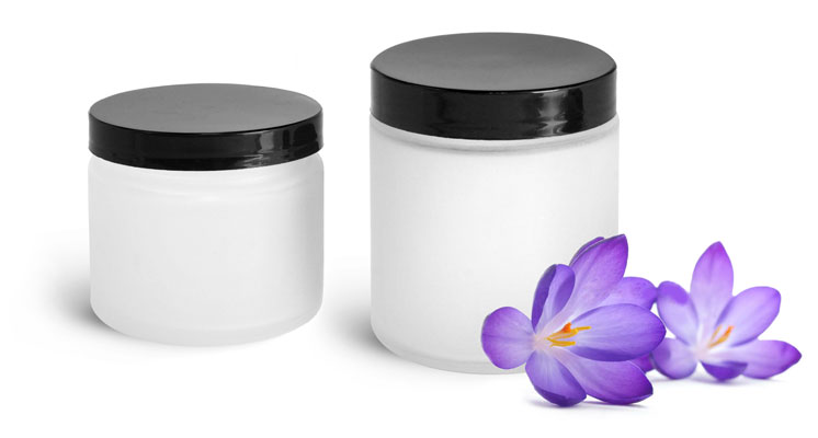 Frosted Glass Bath Salt Jars