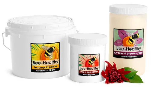 Plastic Bee Care Jars & Pails, Beekeeping Containers
