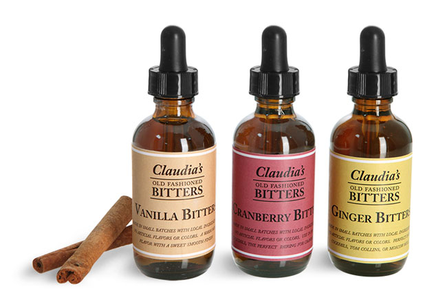 Glass Bitters Dropper Bottles   