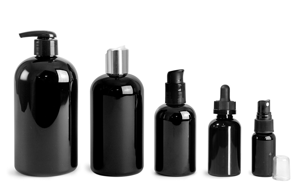 Black Boston Round Bottles