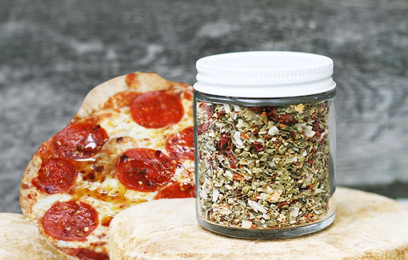 Homemade - Pizza Seasoning in SKS Clear Glass Jars