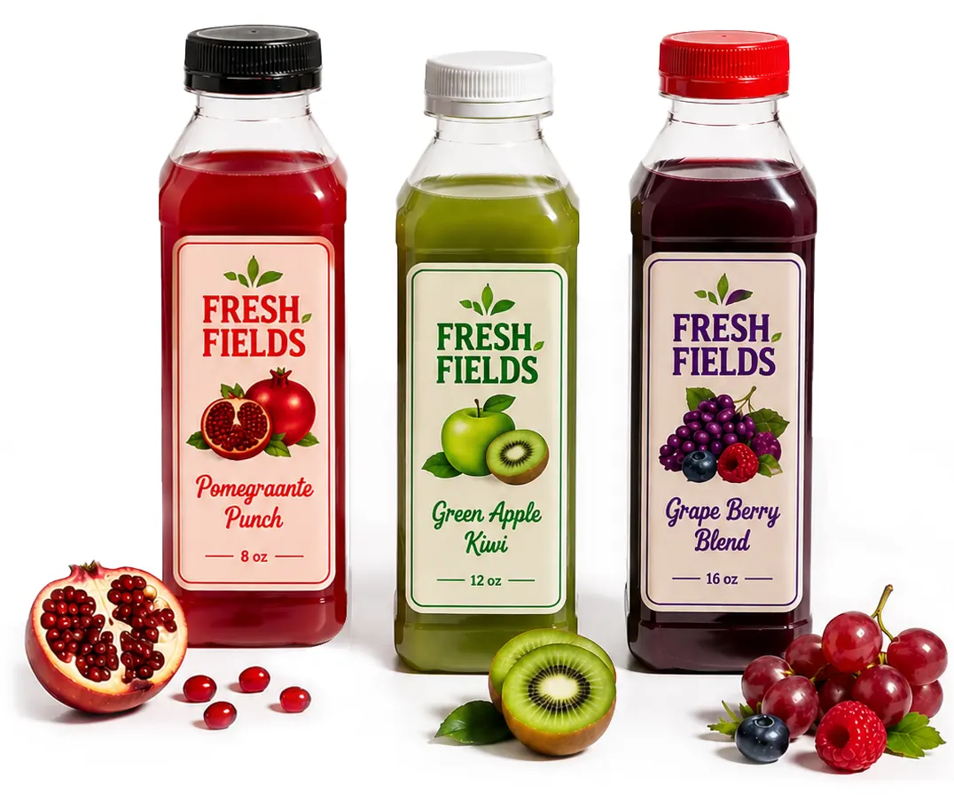 Juice Bottles with Caps