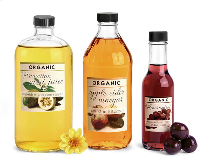 Clear Glass Supplement Bottles