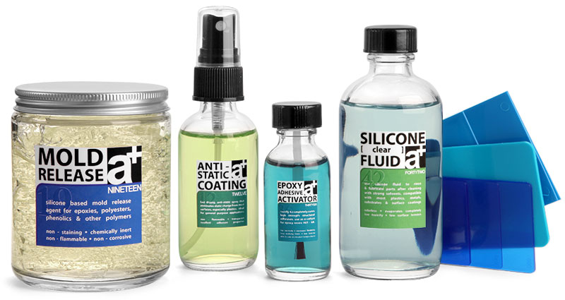 Clear Glass Chemical Bottles