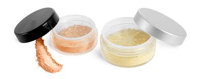 Clear Styrene Jars w/ Sifters and Caps