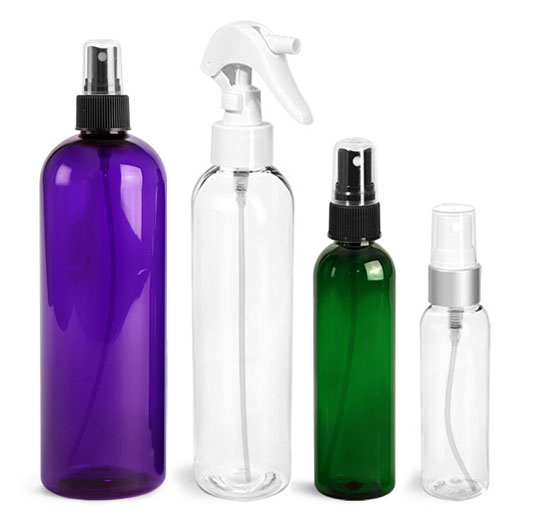 PET Cosmo Round Bottles with Sprayers
