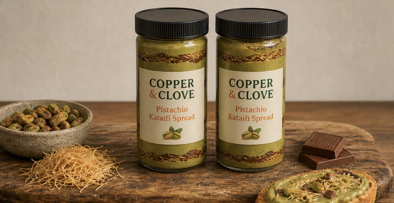 Dubai-Style Pistachio Kataifi Spread in Glass Paragon Jars