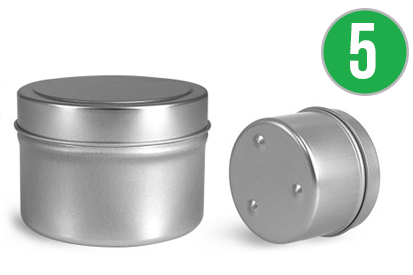 Footed Candle Tins with Rolled Edge Covers