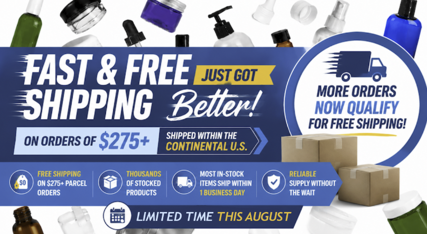 Free Parcel Shipping On Orders $275 & Up<br/>When Shipped Within the Continental US