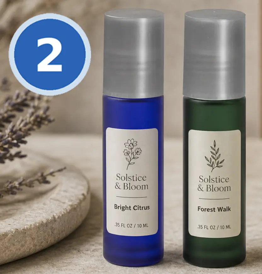 Frosted Colored Glass Roll-On Bottles