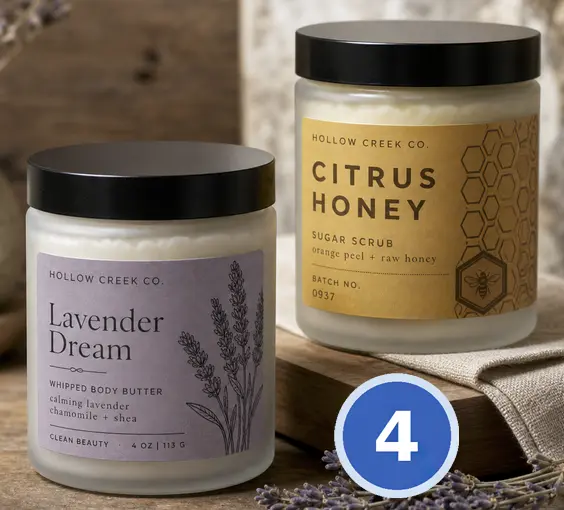 Frosted Glass Straight-Sided Jars