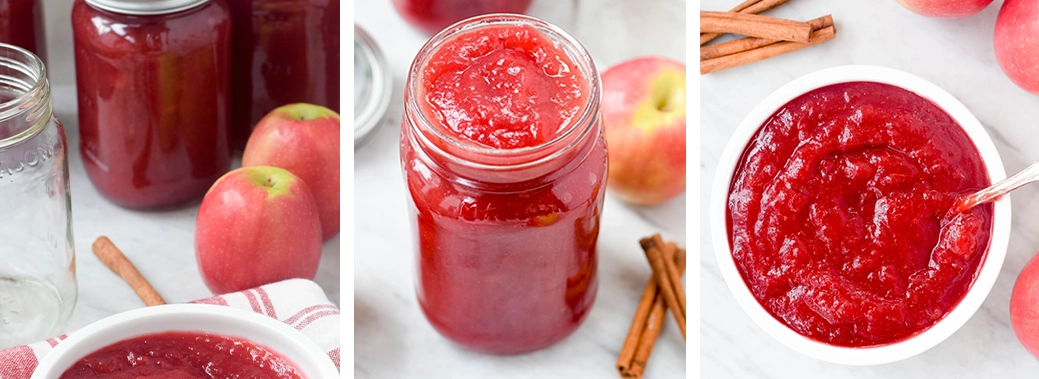 Homemade - Cranberry Applesauce in Glass Mason Jars