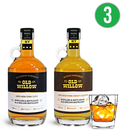 Glass Moonshine Bottles with Natural Cork Stoppers