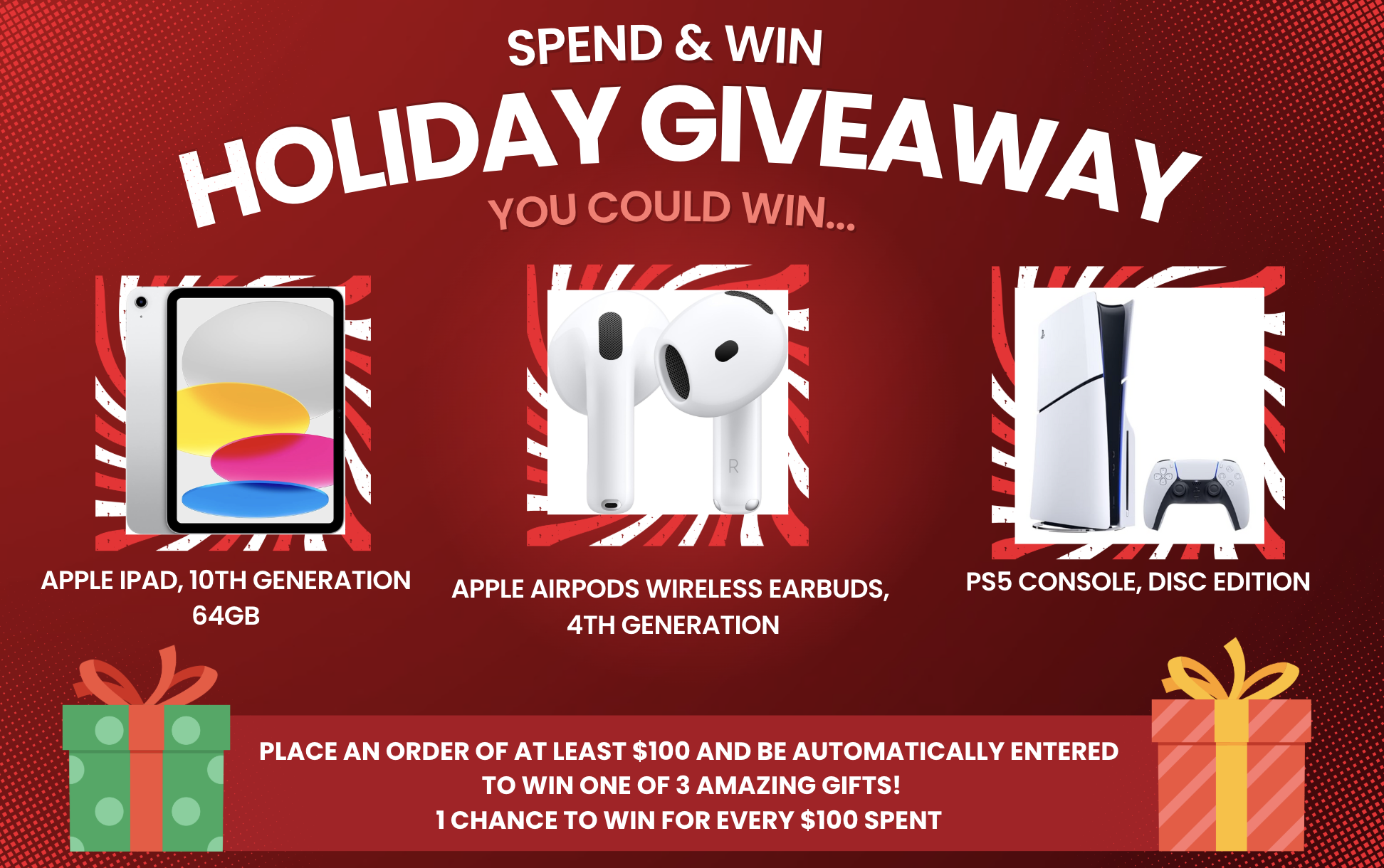 Holiday Giveaway: Place an Order For a Chance to Win One of 3 Amazing Gifts!