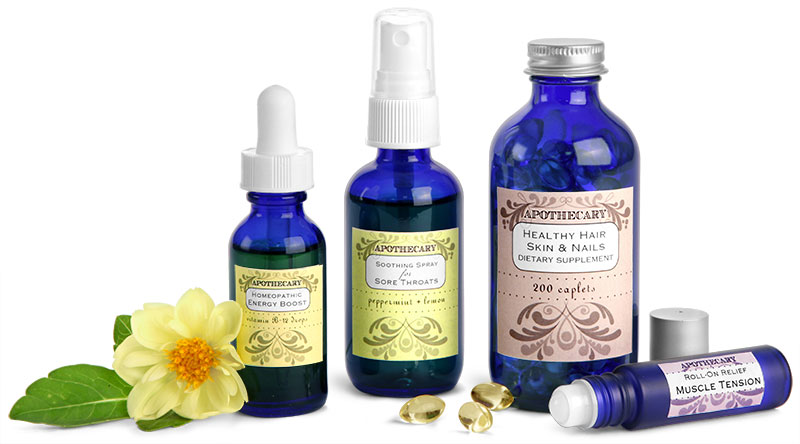Nutritional Supplement Index Homeopathic Remedy Glass Bottles