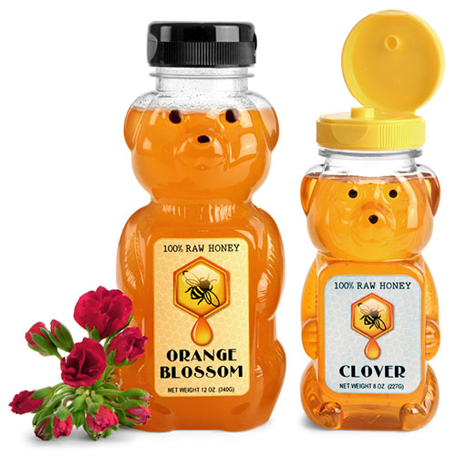 SKS Bottle & Packaging Food Containers, Plastic Honey Bear Bottles