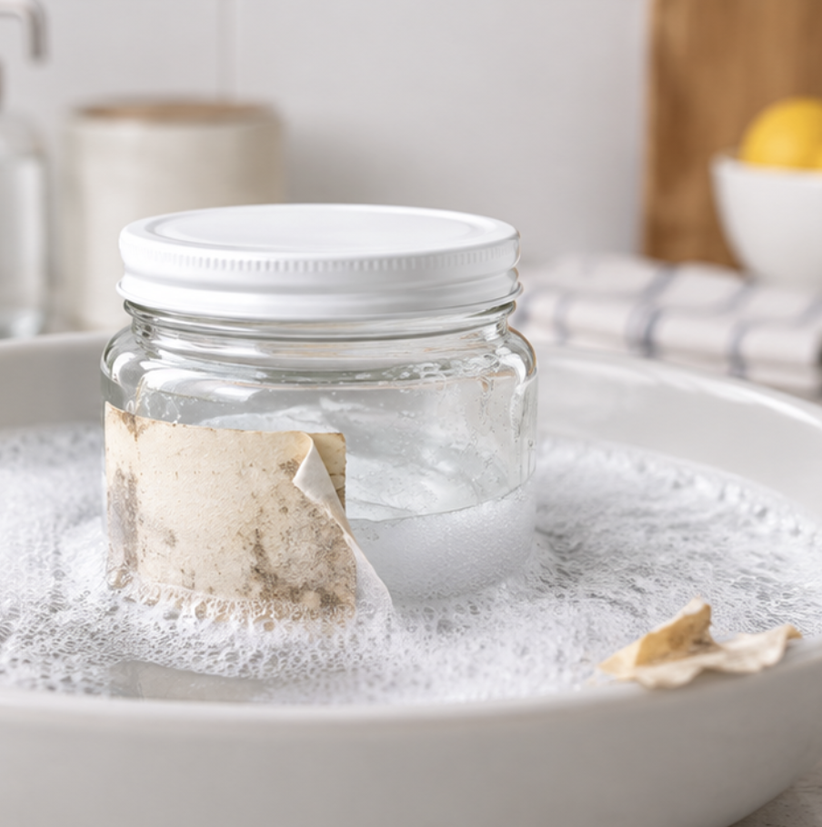 Cleaning a Glass Jar for Reuse