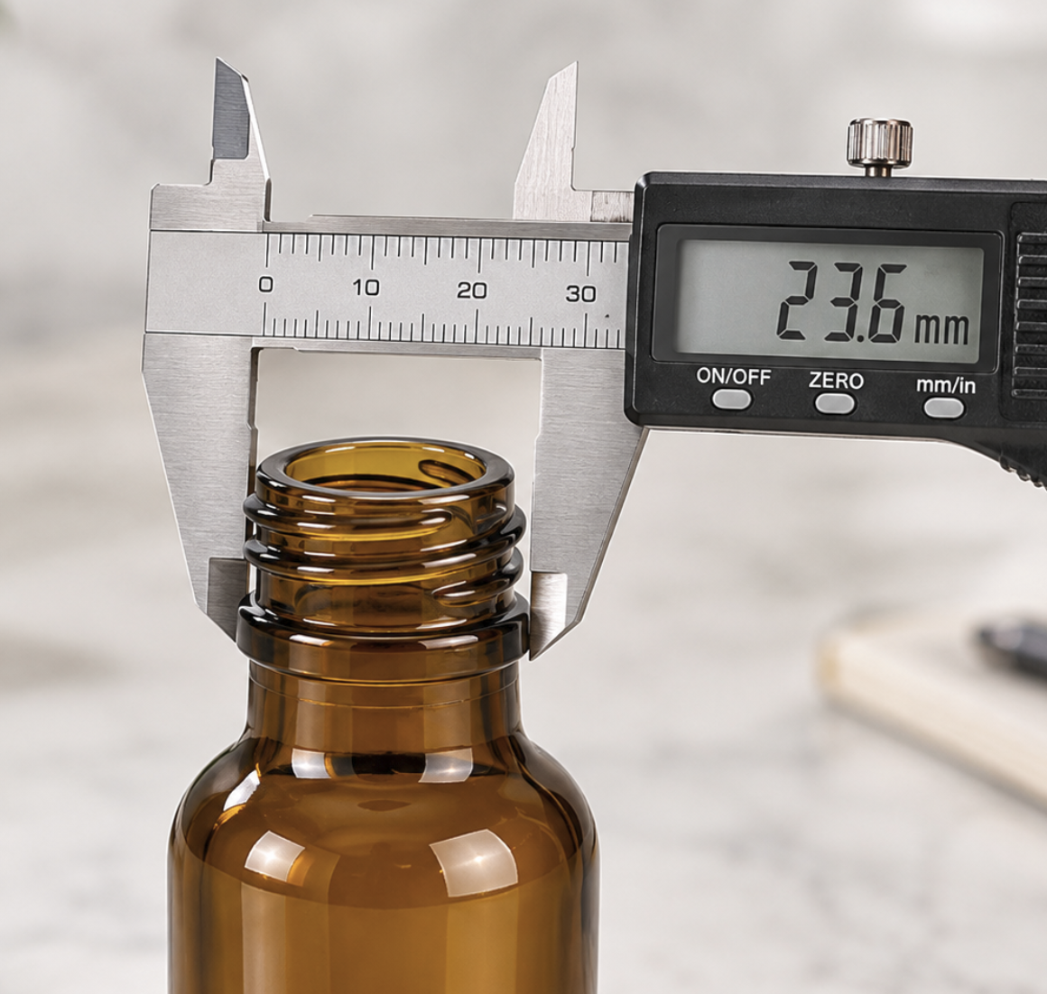 Reading Caliper Measurement on Bottle Neck
