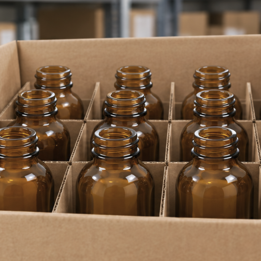 Stacked Empty Bottles in Storage