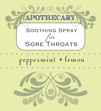 Apothecary Sore Throat Spray Label