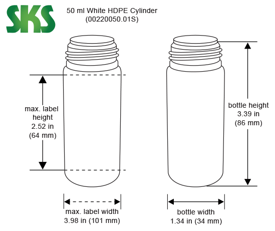 White HDPE Cylinder Bottles w/ White Foamer Pumps & Overcaps