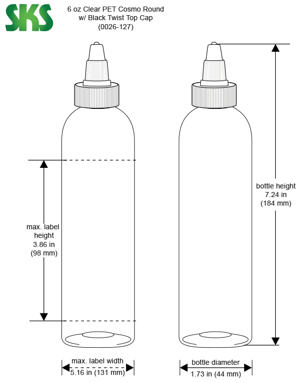 SKS .75 Litre Water Bottle with Locking Twist Top