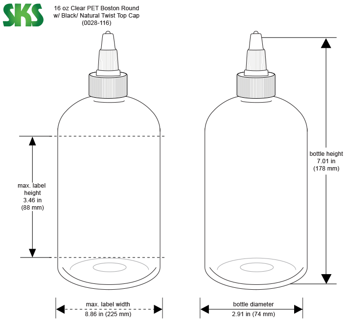SKS .75 Litre Water Bottle with Locking Twist Top