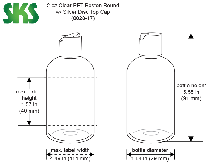 PET Bullet Bottle - Clear - 2 oz.
