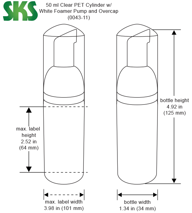 50 ml Clear Plastic Bottle with White Foamer Pump - AromaTools®