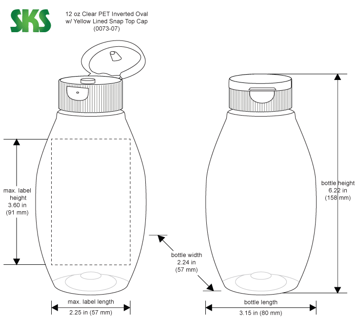 Oval Plastic Squeeze Bottles Contenti 550-801-GRP