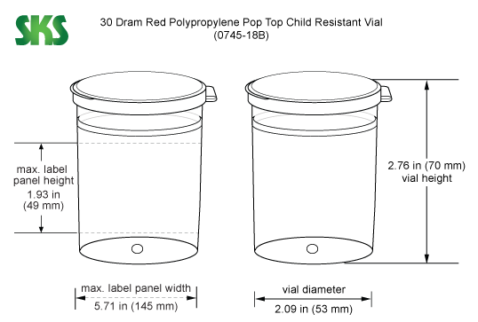 Polypropylene 5 Dram Plastic Vial (0.63 oz.) - 5UPP