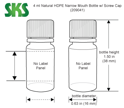 SKS Science Products - Color Coded Polypropylene Caps for Leak Proof Narrow  Mouth Water Bottles